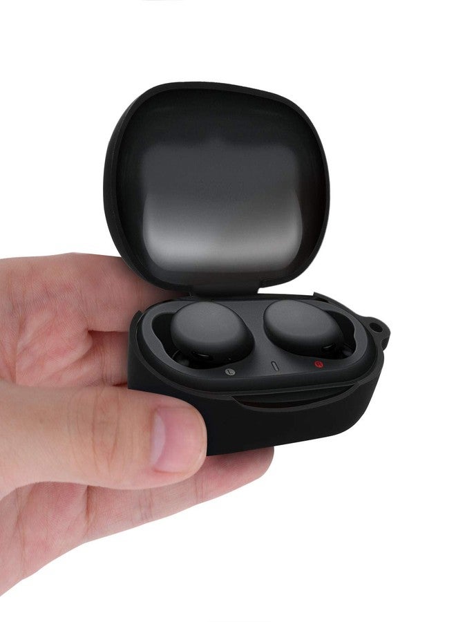 kwmobile Case Compatible with Sony WF-XB700 True Wireless Case - Silicone Cover Holder for Earbuds - Black - Image 2