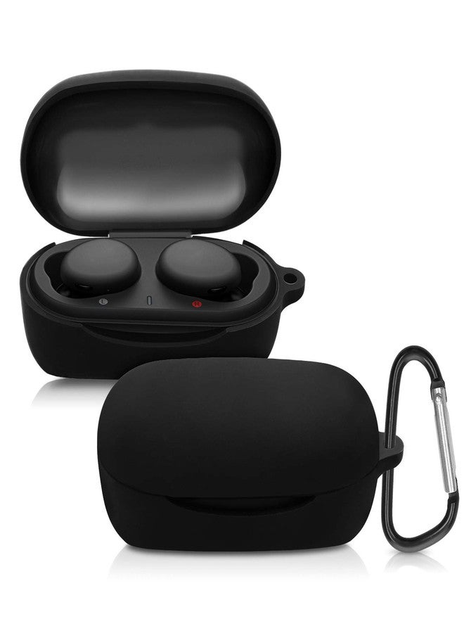 kwmobile Case Compatible with Sony WF-XB700 True Wireless Case - Silicone Cover Holder for Earbuds - Black - Image 1