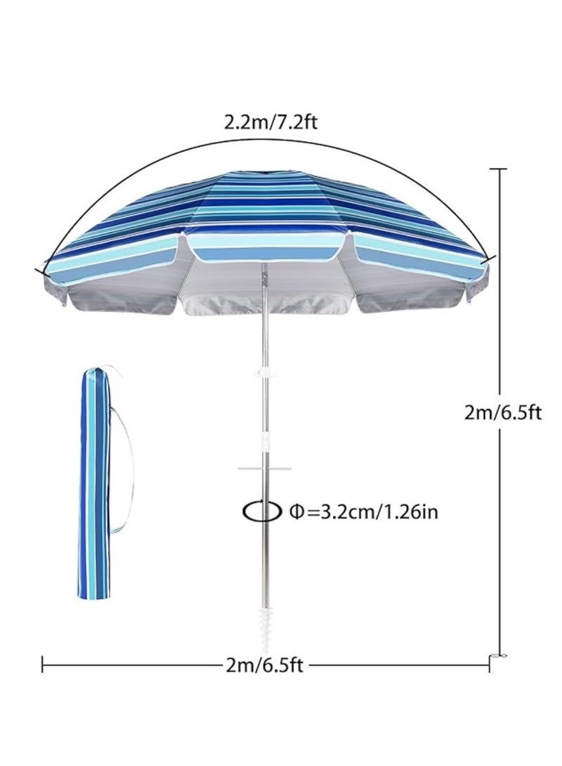 Generic Beach Umbrellas, 6.5FT Beach Umbrella for Sand with Anchor Heavy Duty Windproof, Portable Beach Umbrella with Carrying  - Image 4