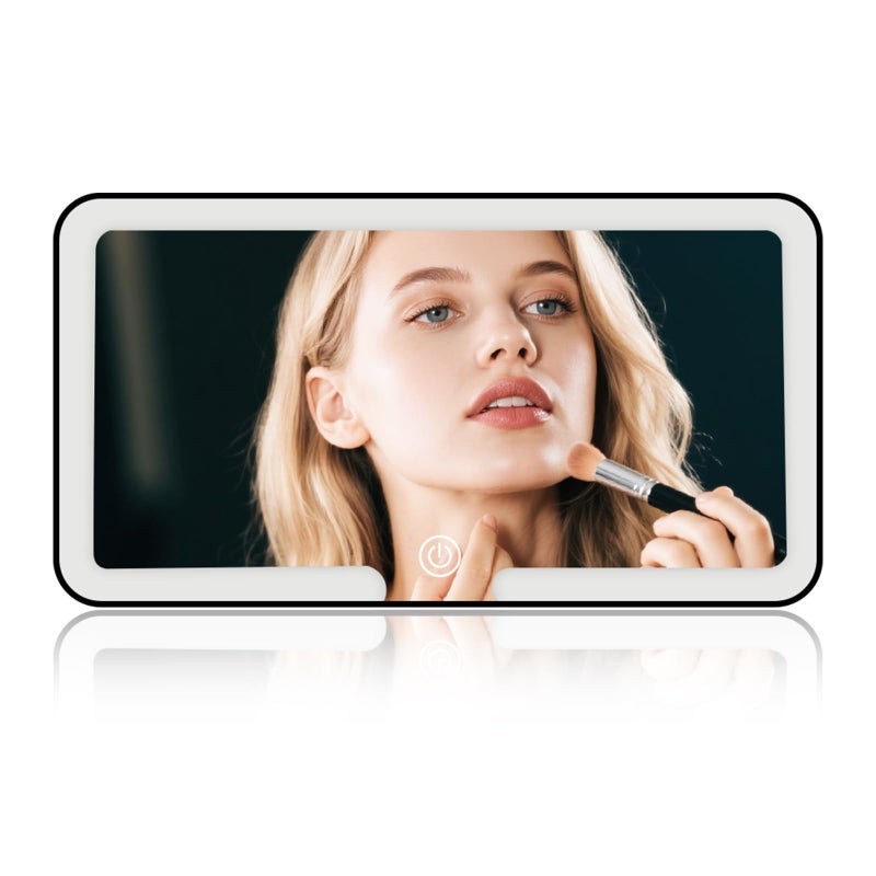 YGDMD Car Vanity Mirror with Lights & Rechargeable Design,Touchable LED Mirrors for Car Vanity with 3-color Light Adjustment Design,40 LED Beads Mirror for Cars Visor (Black) - Image 1