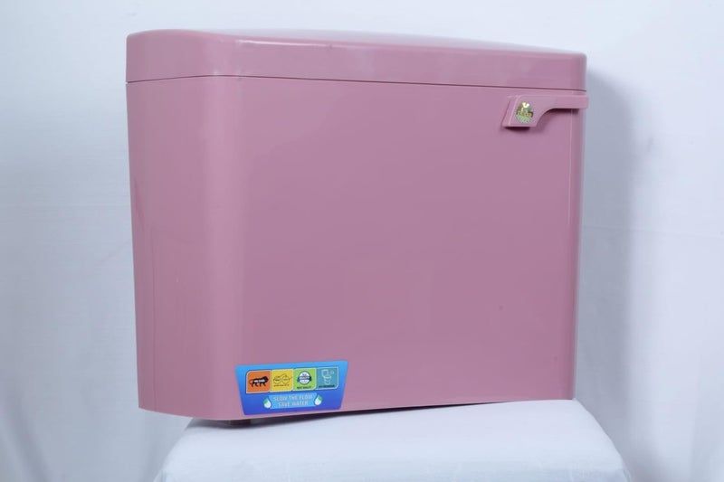 RAYNO Side Handle Flush Tank Single Flush Cistern Bathroom Flush Tank Bathroom Sanitary Ware Accessories 10 L flushing (Pink) - Image 2