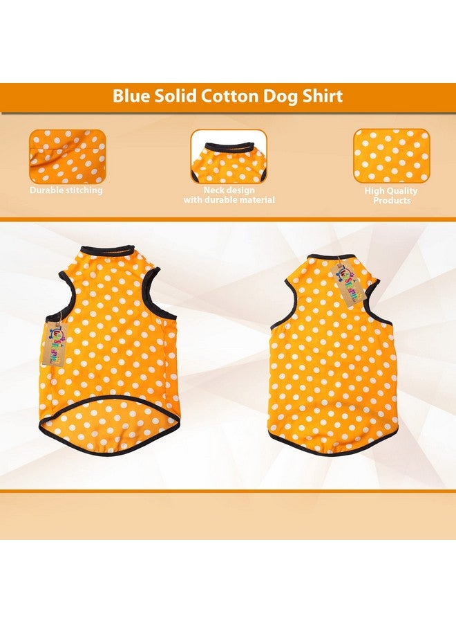 Western Era Funky Soft Cotton Dog T-Shirt, Comfortable Dog Clothing, Sleeveless Vest Puppy Outfit, Apparel (Polka Orange) (Xsmall) (12 Inches) - Image 2