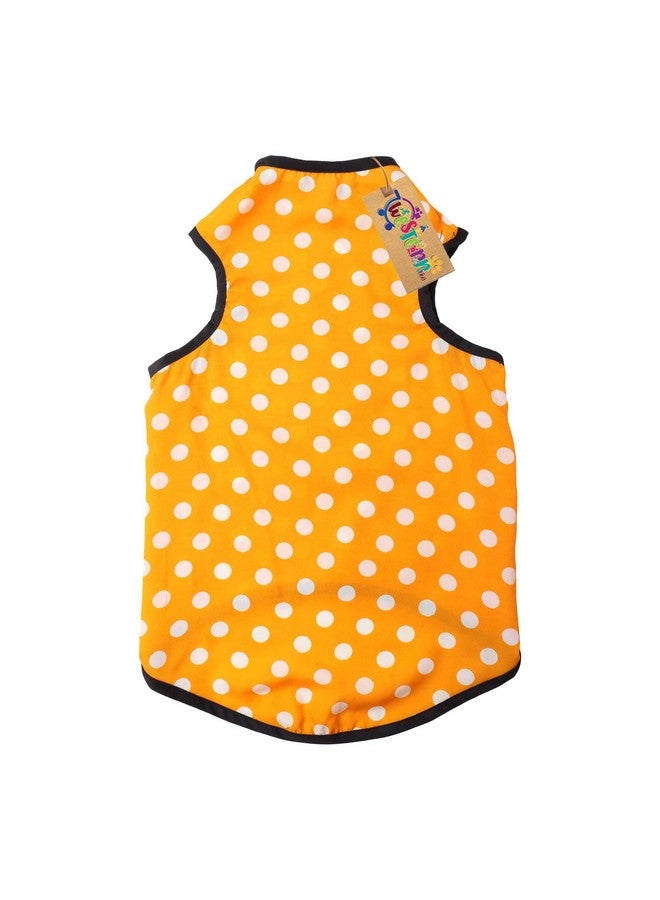 Western Era Funky Soft Cotton Dog T-Shirt, Comfortable Dog Clothing, Sleeveless Vest Puppy Outfit, Apparel (Polka Orange) (Xsmall) (12 Inches) - Image 5