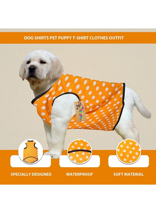 Western Era Funky Soft Cotton Dog T-Shirt, Comfortable Dog Clothing, Sleeveless Vest Puppy Outfit, Apparel (Polka Orange) (Xsmall) (12 Inches) - Image 3