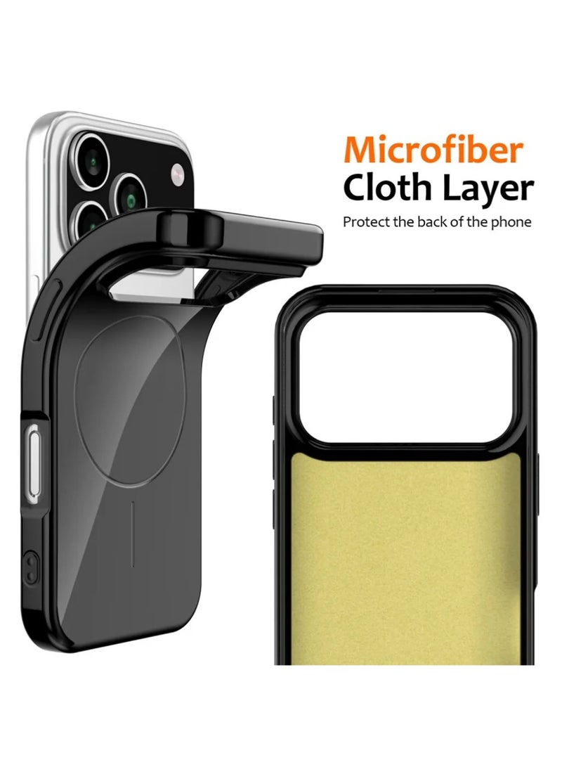 X-level iPhone 17 Pro Case Cover, Pure Color Simple Cover,Support Magnetic Ring, Thin Slim Liquid Silicone Soft Rubber Gel TPU Full Camera Protection Bumper,Black - Image 5