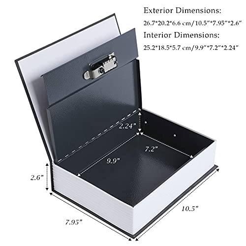 KYODOLED 10.5Inch Diversion Book Safe with Combination Lock, Extra Large Safe Secret Hidden Metal Lock Box,Money Hiding Box,Collection Box,10.5" x 7.8" x 2.6" Black Extra Large - Image 3