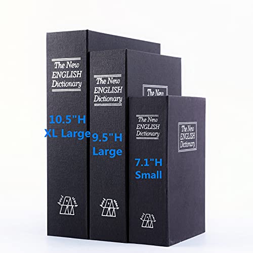 KYODOLED 10.5Inch Diversion Book Safe with Combination Lock, Extra Large Safe Secret Hidden Metal Lock Box,Money Hiding Box,Collection Box,10.5" x 7.8" x 2.6" Black Extra Large - Image 2
