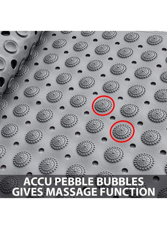 Lifekrafts LifeKrafts Experia Anti-Slip with Suction Cup Bath Mat, 100x40cm Big Size Shower Mat (Grey Color with Accu-Pebble)  - Image 4
