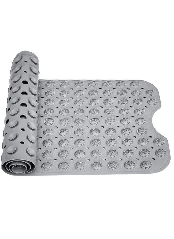 Lifekrafts LifeKrafts Experia Anti-Slip with Suction Cup Bath Mat, 100x40cm Big Size Shower Mat (Grey Color with Accu-Pebble)  - Image 1