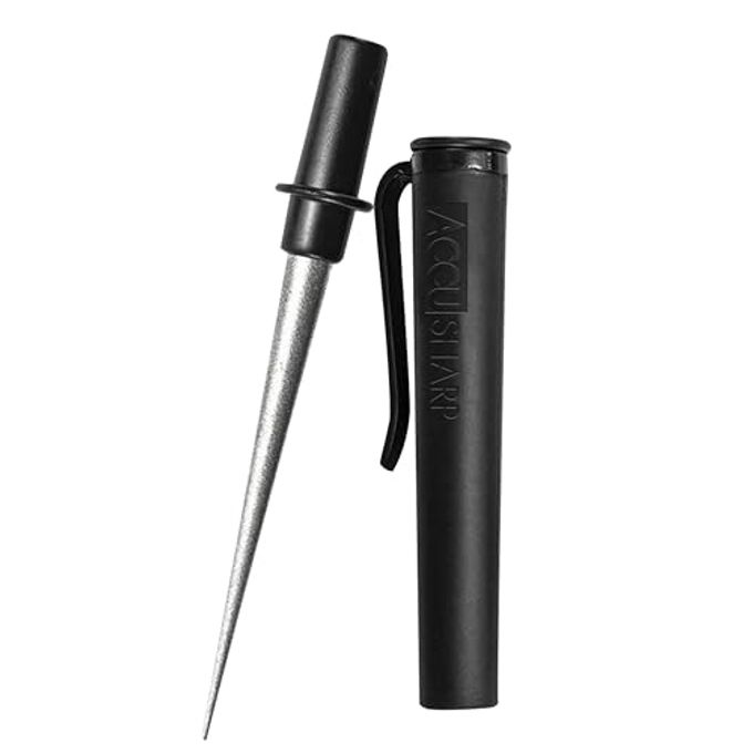 AccuSharp Diamond Compact Tapered Rod Sharpener, Portable Knife & Tool Sharpener for Serrated Blades, Fillet Knives & Fish Hooks, Knife Honing Steel Rod - Image 1