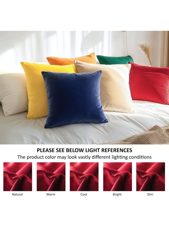 مجموعة أغطية وسائد مخملية من Encasa Homes مكونة من قطعتين - أزرق داكن - 16 × 16 بوصة (40 × 40 سم) سادة مصبوغة ناعمة وسلسة، غطاء وسادة مزخرف مربع الشكل للأريكة والأريكة والكرسي والسرير والمنزل - Image 5