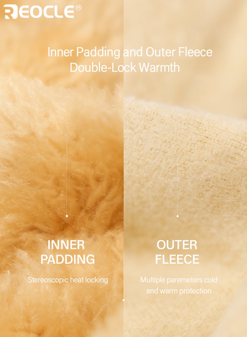 ريوكل قفازات شتوية نسائية مع بطانة فليس وتصميم شاشة لمس  قفازات للطقس البارد مع عزل حراري للاستخدام في القيادة في الهواء الطلق - Image 4