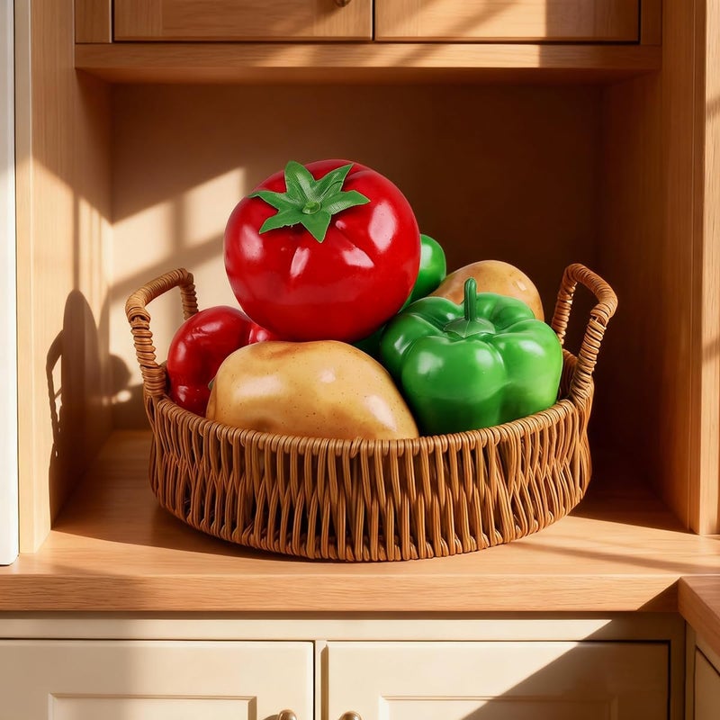 Meiwlong 6Pcs Fake Vegetables,Realistic Artificial Vegetable for Home Decoration,Fake Veggie Red Green Bell Peppers,Tomato,Potatoes for Photography Props Display - Image 4