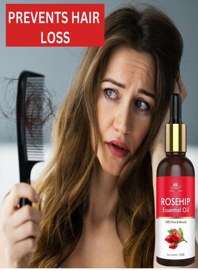INTIMIFY Rosehip Oil For Face | Face Oil For Glowing Skin and Hair Growth | All Skin Types | Cold Pressed & Therapeutic Grade Carrier Oil | For Men & Women | 30 ml - Image 2
