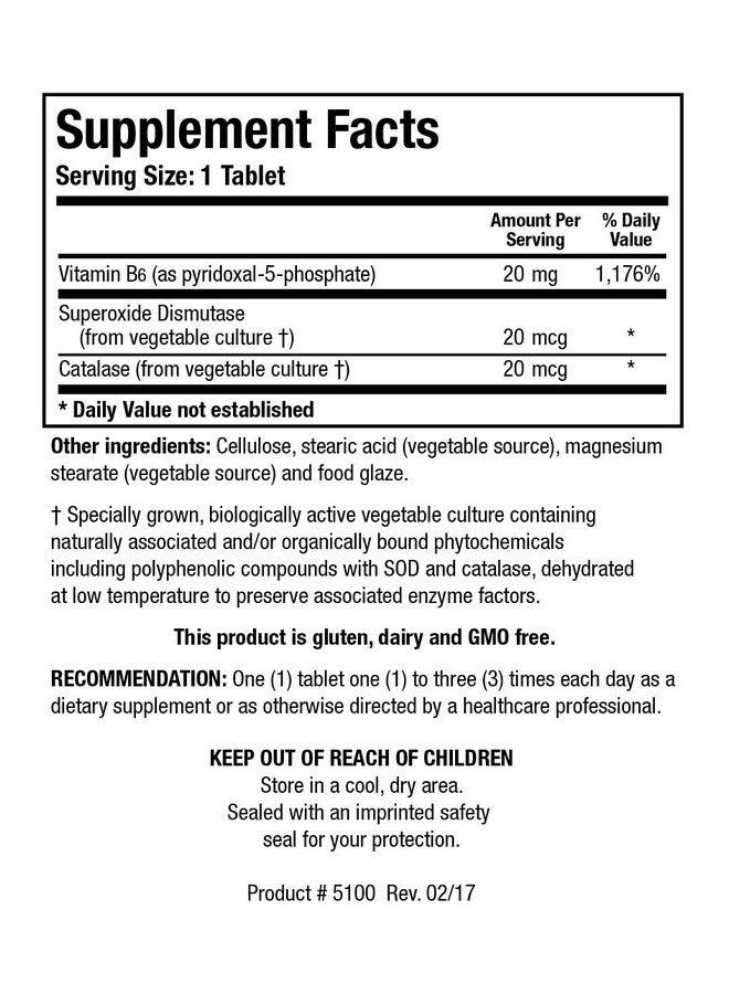 BIOTICS أقراص فوسفات B6 للبحث 100 قرص - Image 3
