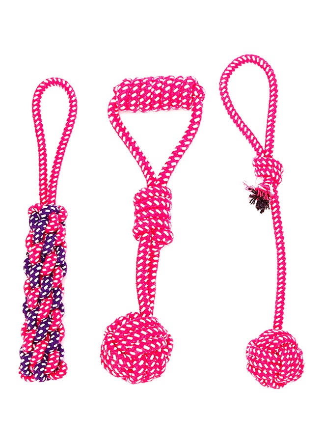 Sharpdo 7-Piece Pet Rope Toy Set Pink 37 x 5cm - Image 2
