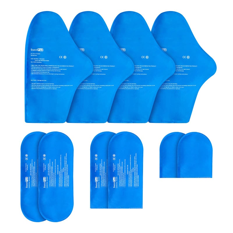 SuzziPad Replacement Ice Gel Packs for Cold Therapy Gloves and Socks10Piece Set L