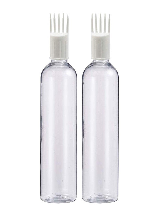 PHARCOS Hair Root Applicator (White) with Transparent Bottle, Flip-top Cap, Plug for applying Hair Oil, Shampoos, DIY care and Medicine Directly on Scalp and Hair Roots 200 ml (Pack of 2) - Image 2