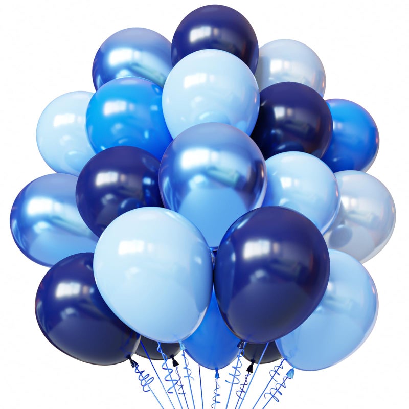 YMSZ Blue Balloons 50pcs 12 inch Blue Latex Party Balloons for Birthday Wedding Baby Shower Party Decorations - Image 3