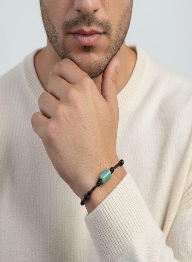 Luck Strings Green Aventurine Cord Bracelet for Men or Women - Unisex Good luck and fortune Jewelry - Spiritual Meditation Waterproof Bracelets - Image 2