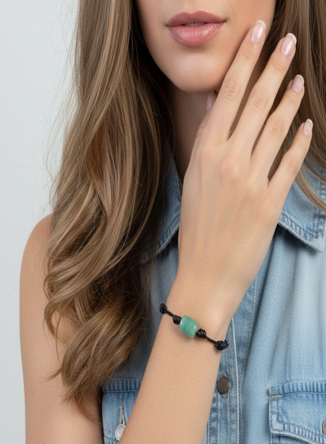 Luck Strings Green Aventurine Cord Bracelet for Men or Women - Unisex Good luck and fortune Jewelry - Spiritual Meditation Waterproof Bracelets - Image 3