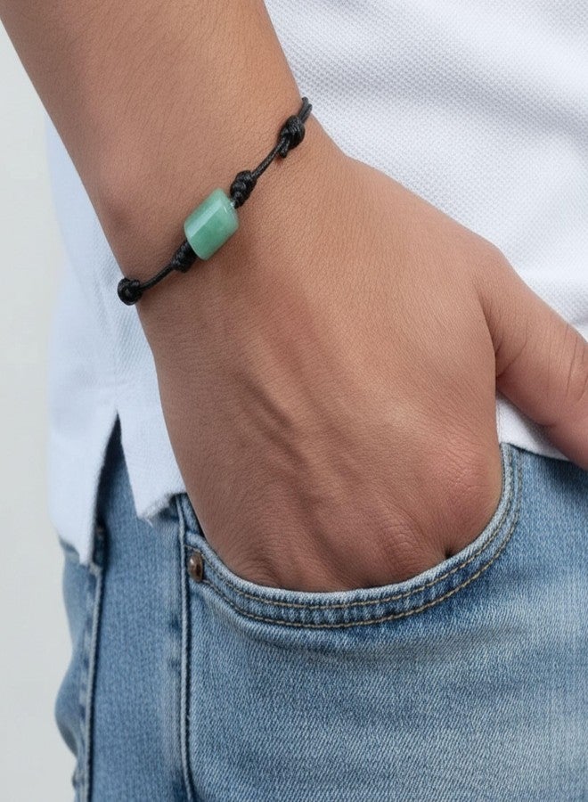 Luck Strings Green Aventurine Cord Bracelet for Men or Women - Unisex Good luck and fortune Jewelry - Spiritual Meditation Waterproof Bracelets - Image 4