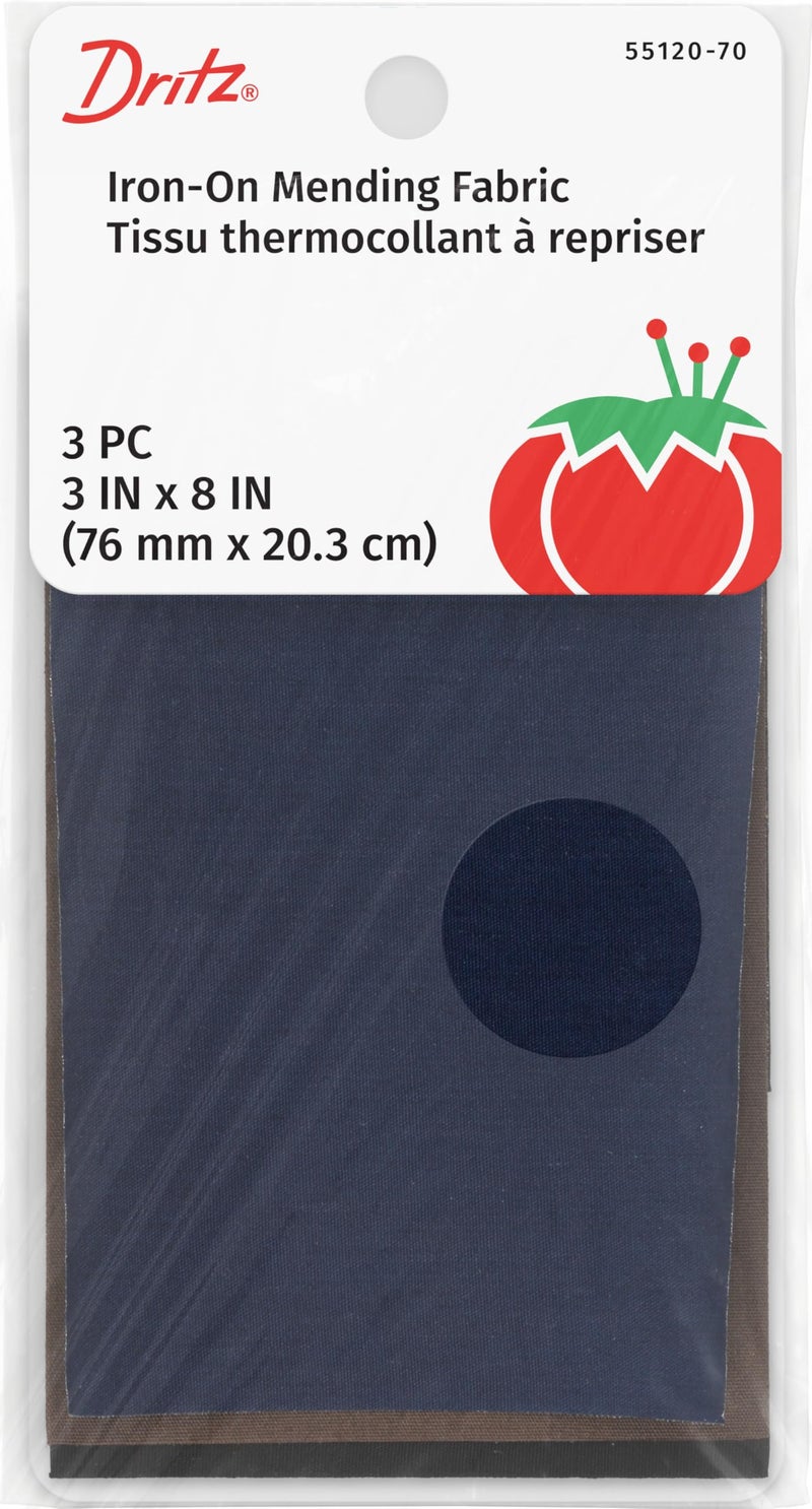 Dritz IronOn Mending Tape 3 x 8Inch 3 Count Dark Colors