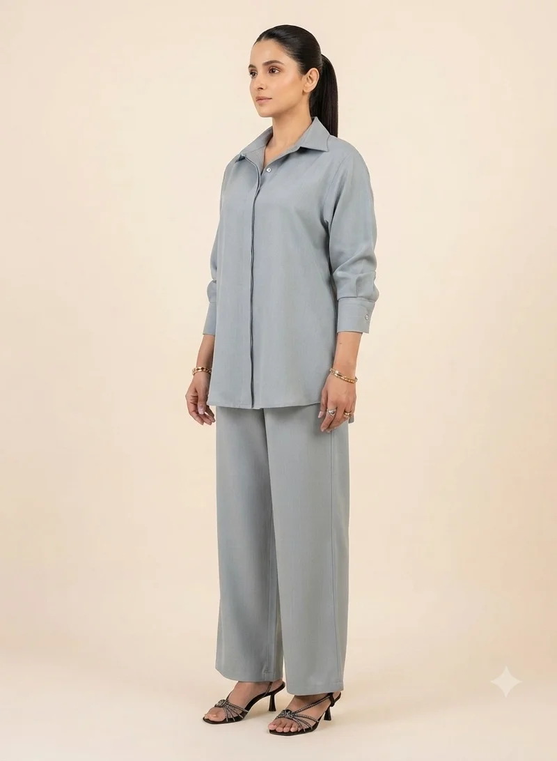 Nikias light blue Linen Co-Ord Set – Casual Wear