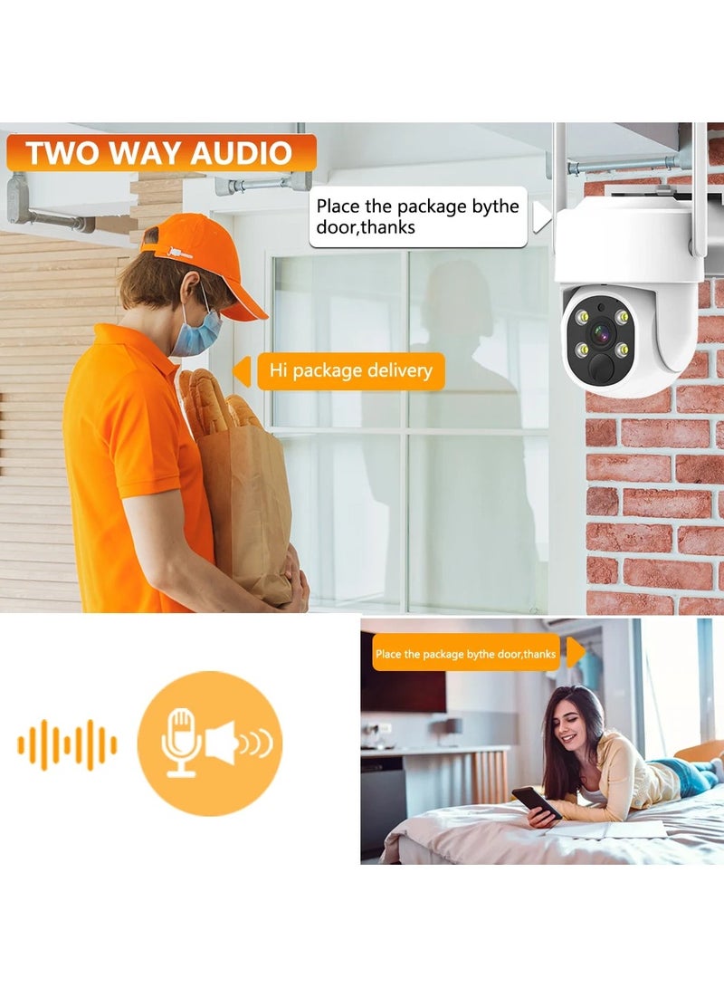 ارواق كاميرا مراقبة لاسلكية تعمل بالواي فاي، كاميرا رؤية ليلية عالية الدقة، مراقبة خارجية للطاقة الشمسية منخفضة الطاقة - Image 2