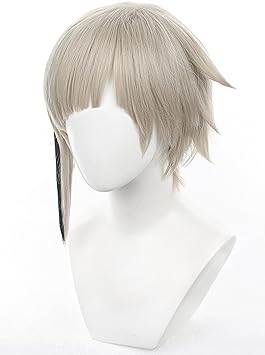 OSIAS Nakajima Atsushi Perruque Cheveux Synthtiques Courts Argents Gris Rsistants la Chaleur - Image 4