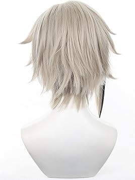 OSIAS Nakajima Atsushi Perruque Cheveux Synthtiques Courts Argents Gris Rsistants la Chaleur - Image 5