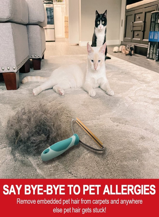ELEMSY Dog Cat Hair Remover for Deep Cleaning, Lint Cleaner Pro, Pet Fur Removal Tool, Portable Carpet Scraper Rake, Fuzz Hairball Shaver Brush for Carpet, Car Mat, Couch, Pet Bed, Furniture, Rug - Image 2
