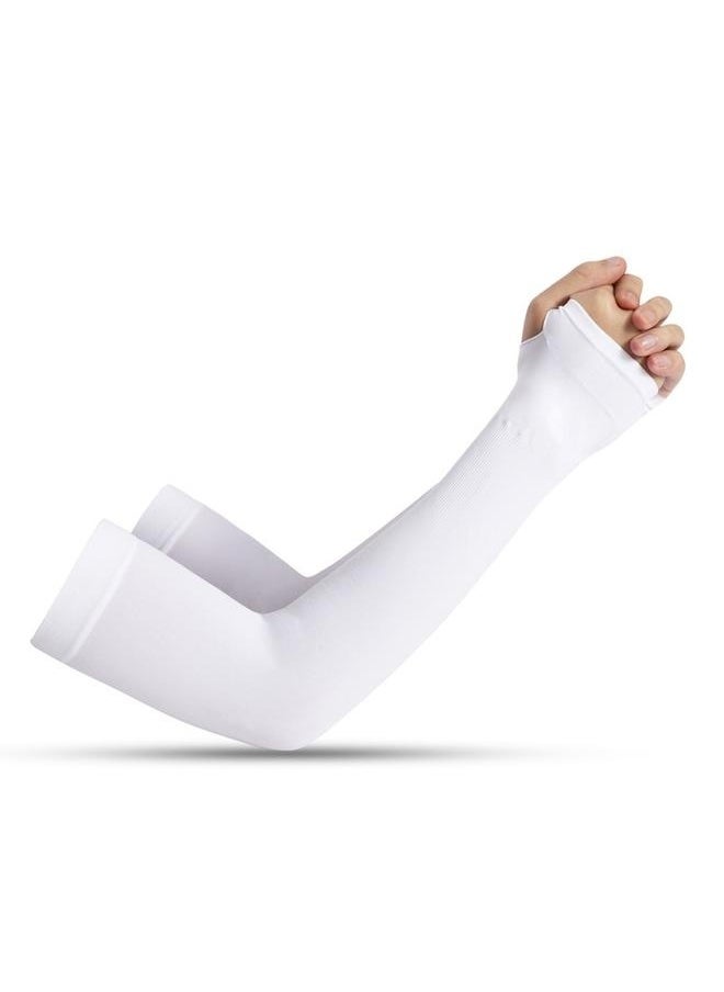 yongsheng 3-Pair UV Sun Protection Compression Arm Sleeves Black+White+Grey-Arm Sleeves Compression UV Protection Cooling Sun Sleeves Tattoo Cover Up Basketball Arm Sleeves Football  - Image 4