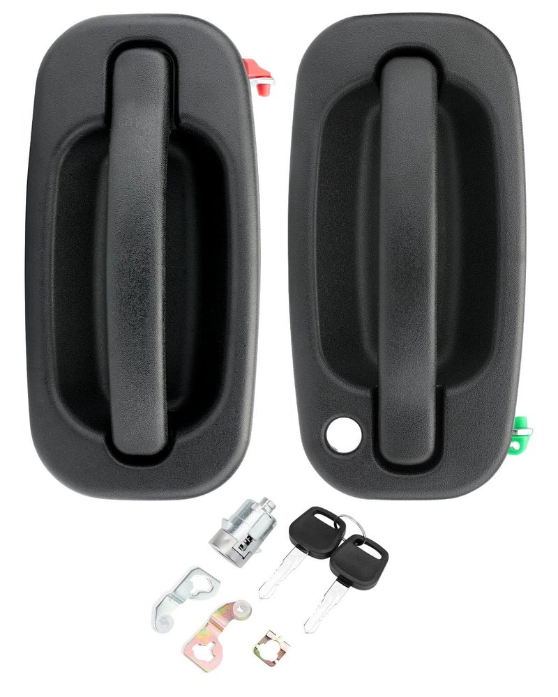Gledewen Metal Door HandlesPair w Lock Cylinder Keys Compatible with 19992007 Chevy Silverado Suburban Tahoe Avalanche GMC Sierra Yukon Cadillac Escalade Outside Front Left Right 1503498515182406 - Image 2