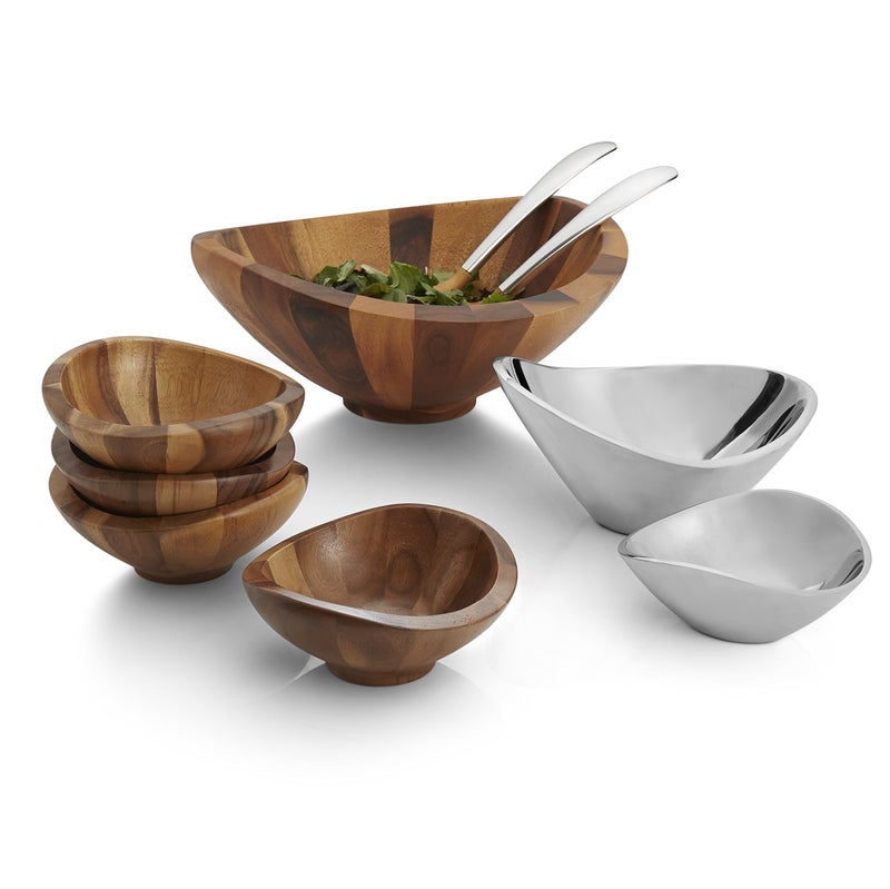 Nambe nambe Butterfly Bowl | 6 Inch Chillable Salad Serving Bowl for Dips  Salsa  Appetizers  Olives  and Guacamole | Oven and Freezer Safe | Made of Metal Alloy - Image 3