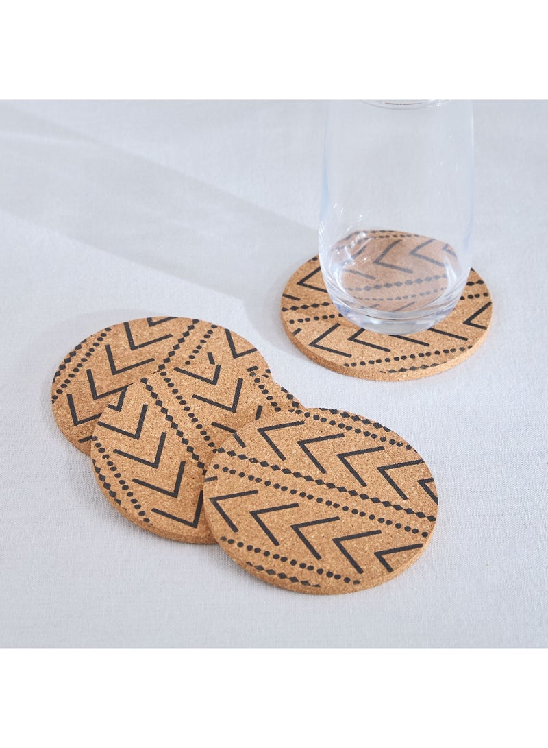 Home Box Trib 4-Piece Printed Cork Coaster Set 10 x 10 cm  - Image 1