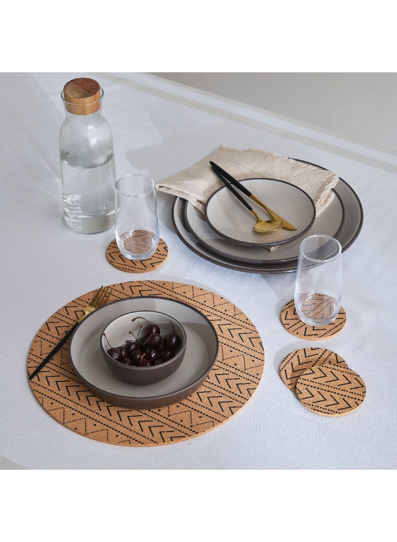 Home Box Trib 4-Piece Printed Cork Coaster Set 10 x 10 cm  - Image 4