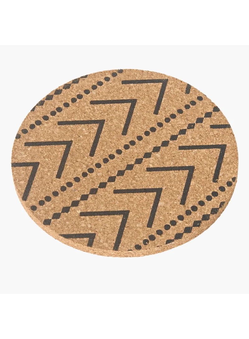 Home Box Trib 4-Piece Printed Cork Coaster Set 10 x 10 cm