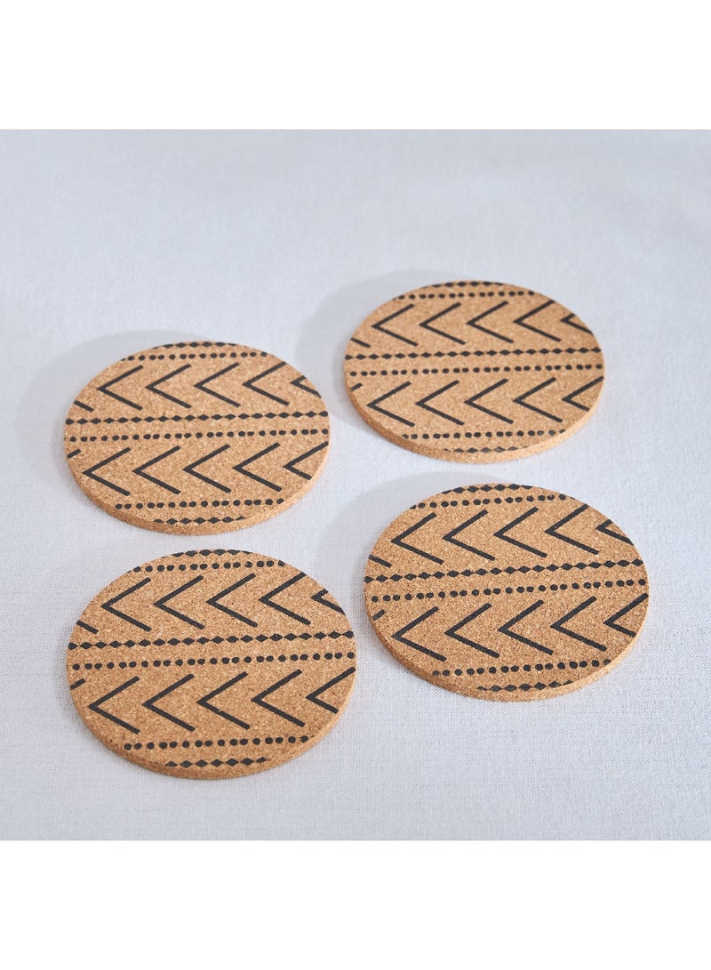 Home Box Trib 4-Piece Printed Cork Coaster Set 10 x 10 cm  - Image 2