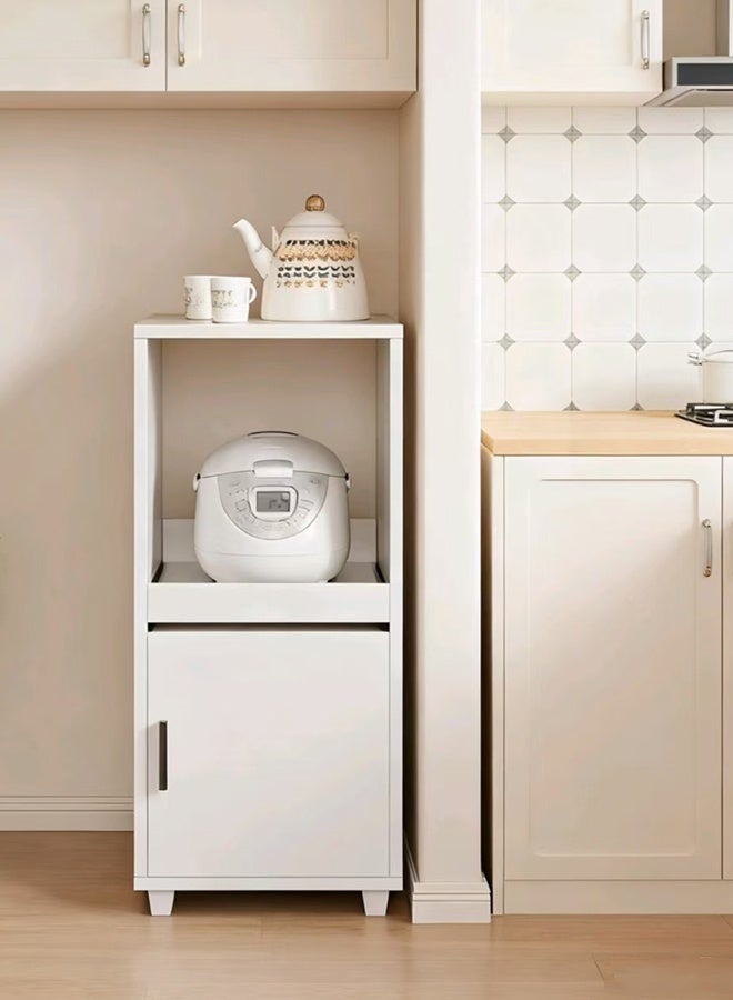 JCB CHIC خزانة تخزين – رف منظم مقاوم للماء مع أبواب – ارتفاع 88 سم، أبيض، خزانة أرضية موفرة للمساحة، رف تخزين مفتوح للمكتب المنزلي، غرفة المعيشة، المطبخ - Image 1