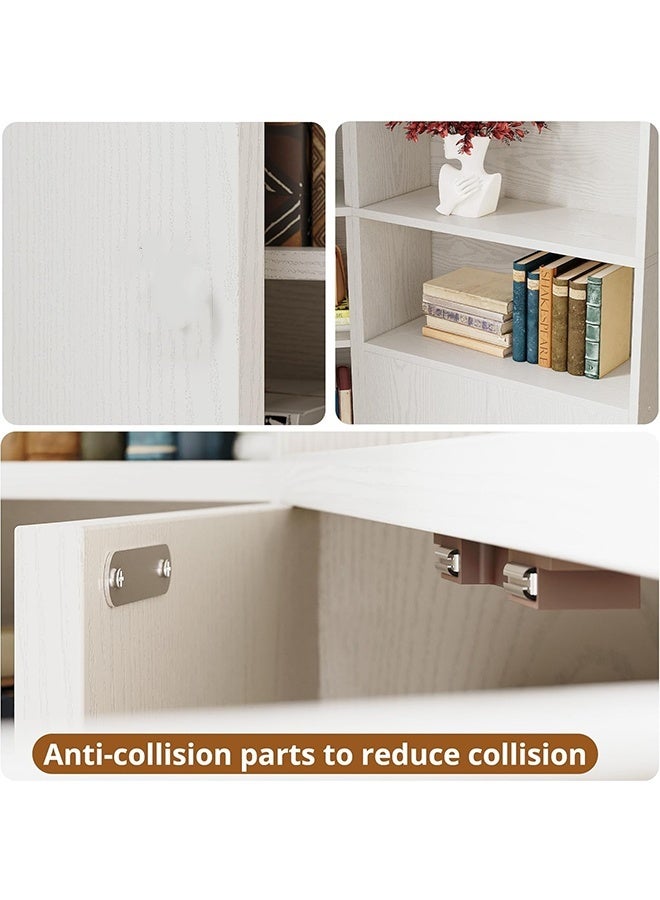 JCB CHIC خزانة تخزين – رف منظم مقاوم للماء مع أبواب – ارتفاع 88 سم، أبيض، خزانة أرضية موفرة للمساحة، رف تخزين مفتوح للمكتب المنزلي، غرفة المعيشة، المطبخ - Image 3