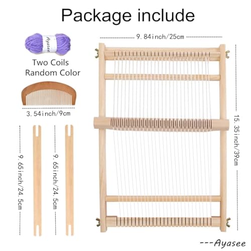 Ayasee Wooden Weaving Loom, Multi-Craft Weaving Frame to Handcraft for Beginners, 15.35x9.84in/39x25cm - Image 2