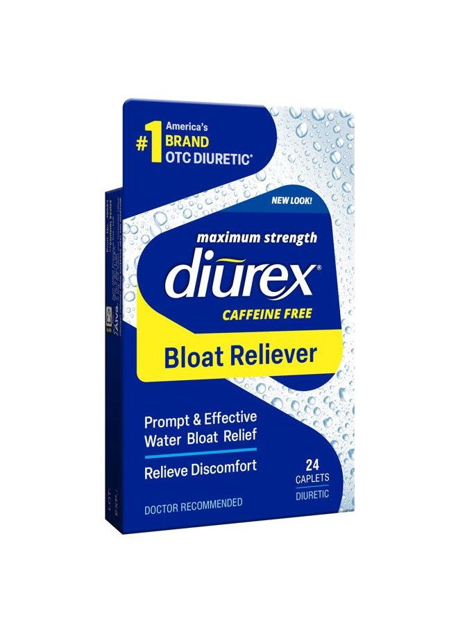 Diurex - Max Water Pills - Maximum Strength Caffeine Free Diuretic - Relieve Water Bloat - 24 Count - Image 1