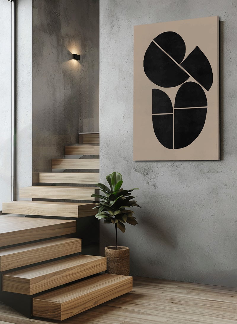 لوحة كانفاس على إطار خشبي بتصميم فن تجريدي بسيط - Image 1