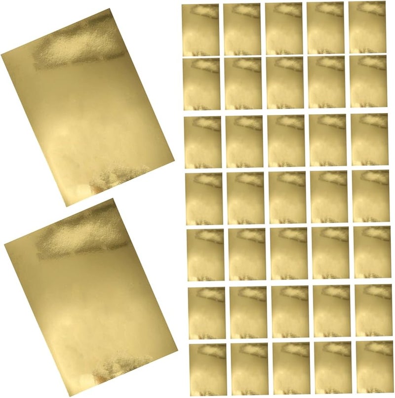 ورق مقوى ذهبي معدني 70 ورقة بتشطيب مرآتي للحرف اليدوية وتجميع القصاصات - Image 1