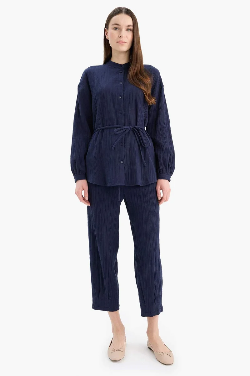 ديفاكتو Basic Pocketed Muslin Harem Trousers
