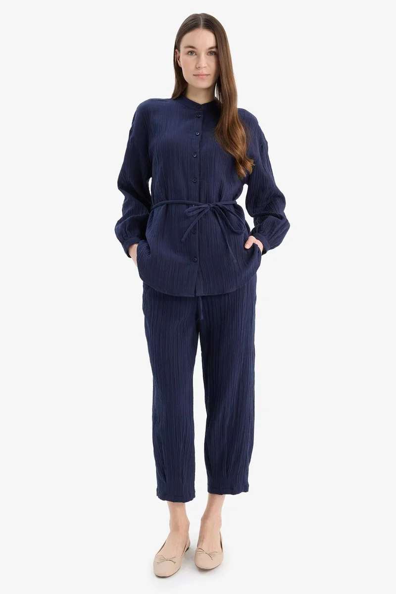 ديفاكتو Basic Pocketed Muslin Harem Trousers