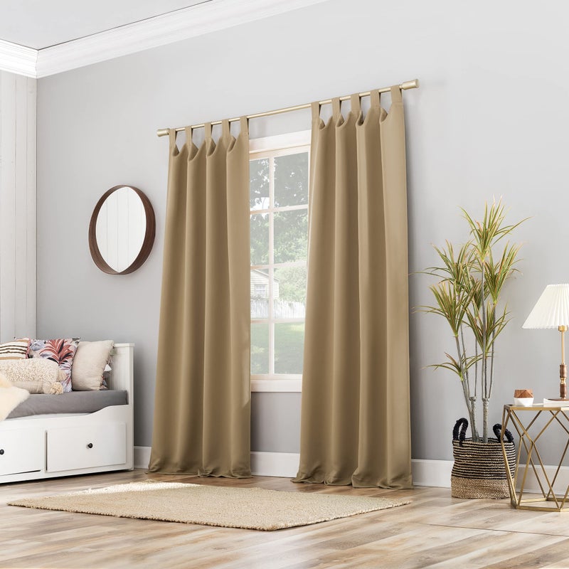صن زيرو Sun Zero Easton Energy Saving Tab Tab Top Curtain Panel 40 "× 95" "Taupe - Image 5
