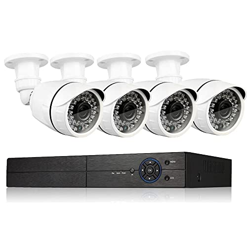 Eversecu 4 Channel Security Camera System 1080P Lite DVR and (4) 2.0MP 1080P Weatherproof Cameras Support Night Vison Weatherproof, Motion Alert, Smartphone, PC Easy Remote Access (NO HDD Included) - Image 1