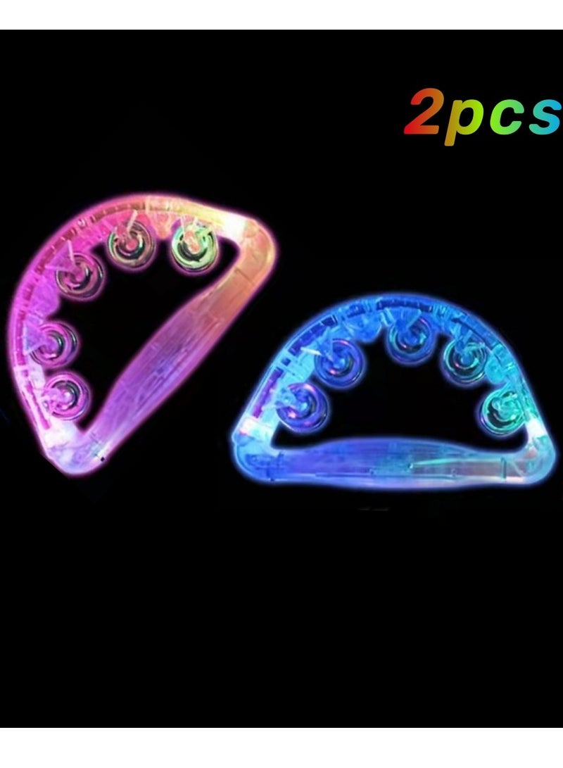 2 Pieces Glow in the Dark Karaoke Hand Bell Luminous Party Handbell Party Luminous Party for Men Women Kids Musical Toys Glowing Toy Ring - Image 1